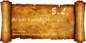 Brich Lucián névjegykártya